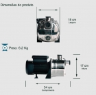 BOMBA THEBE MONOFASICA TJET-60 1/2 CV 127/220V 117 01 056024